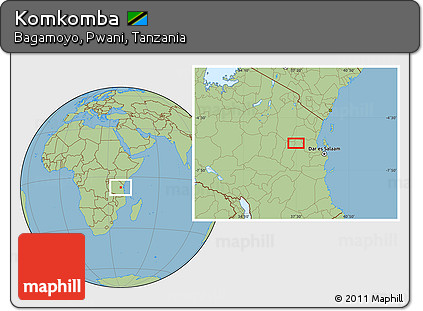 Savanna Style Location Map of Komkomba