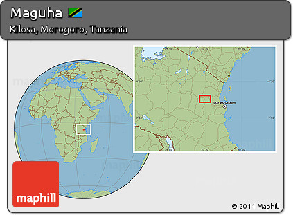 Savanna Style Location Map of Maguha