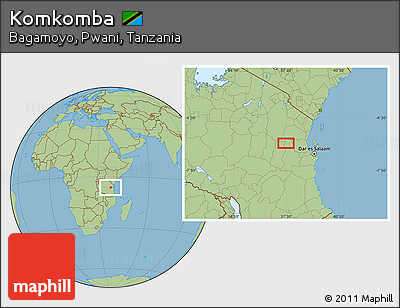 Savanna Style Location Map of Komkomba