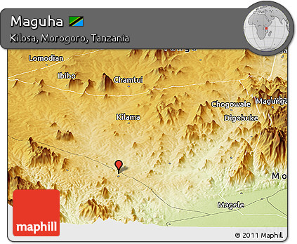 Physical Panoramic Map of Maguha