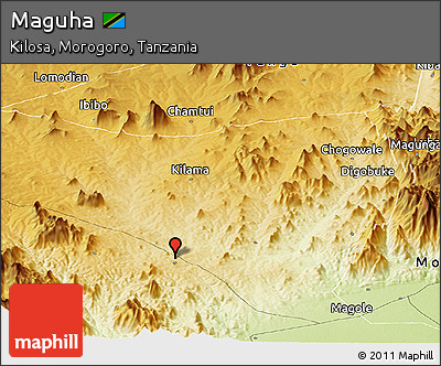 Physical Panoramic Map of Maguha