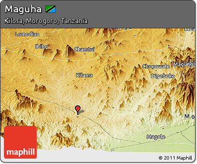 Physical Panoramic Map of Maguha