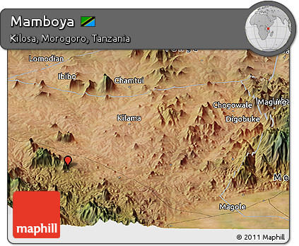 Satellite Panoramic Map of Mamboya
