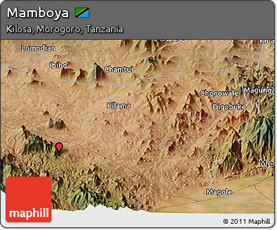 Satellite Panoramic Map of Mamboya