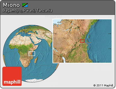 Satellite Location Map of Miono