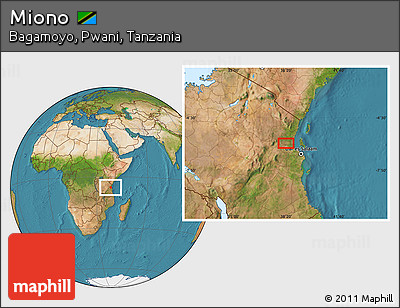 Satellite Location Map of Miono