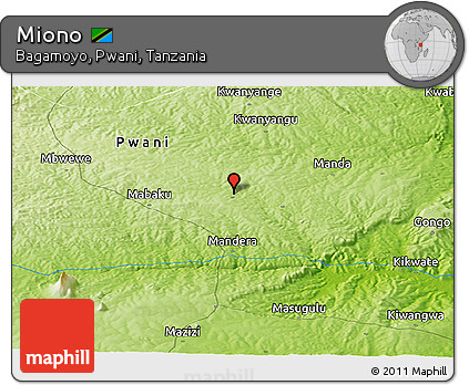 Physical Panoramic Map of Miono