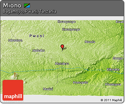 Physical Panoramic Map of Miono