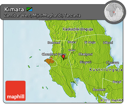 Physical 3D Map of Kimara