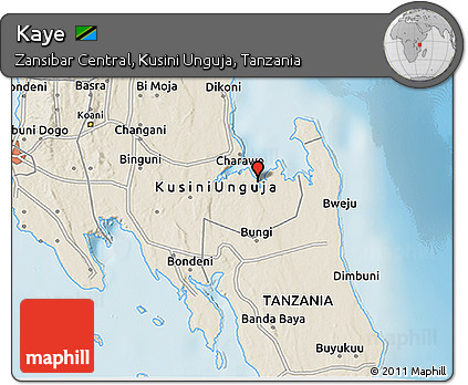 Shaded Relief 3D Map of Kaye