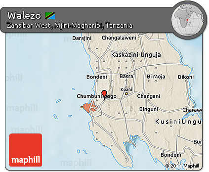Shaded Relief 3D Map of Walezo