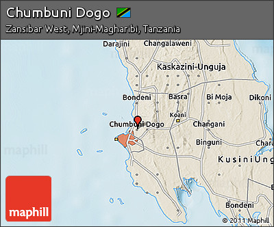 Shaded Relief 3D Map of Chumbuni Dogo