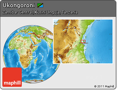 Physical Location Map of Ukongoroni