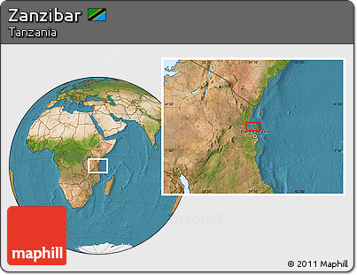 Satellite Location Map of Zanzibar