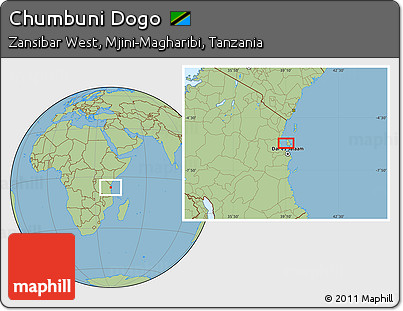 Savanna Style Location Map of Chumbuni Dogo