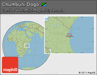 Savanna Style Location Map of Chumbuni Dogo
