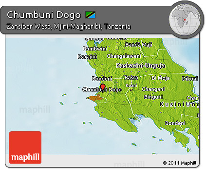 Physical Panoramic Map of Chumbuni Dogo