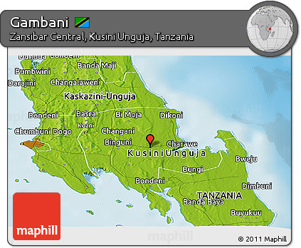 Physical Panoramic Map of Gambani