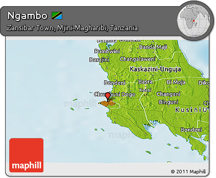 Physical Panoramic Map of Ngambo