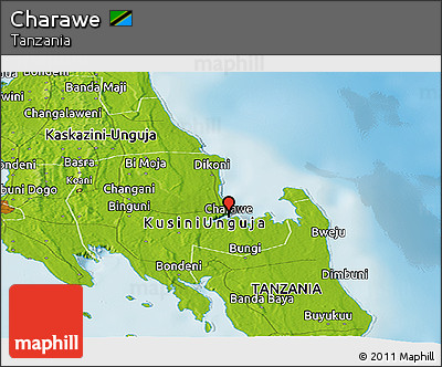 Physical Panoramic Map of Charawe