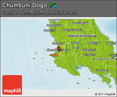 Physical Panoramic Map of Chumbuni Dogo