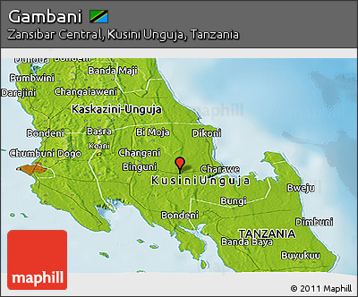 Physical Panoramic Map of Gambani