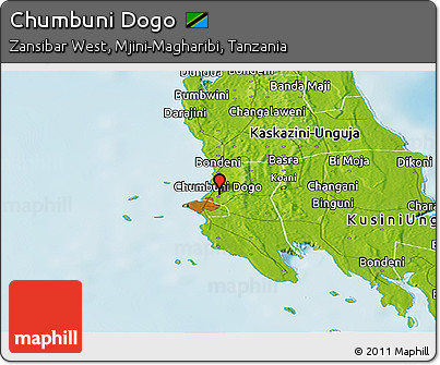 Physical Panoramic Map of Chumbuni Dogo