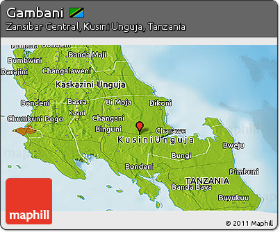 Physical Panoramic Map of Gambani