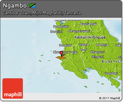 Physical Panoramic Map of Ngambo