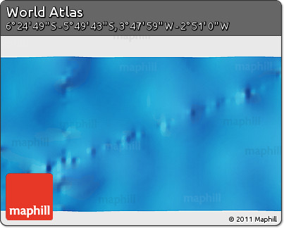 Physical 3D Map of the Area around 6° 7' 16" S, 3° 19' 30" W