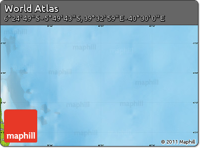 Physical Map of the Area around 6° 7' 16" S, 40° 1' 29" E
