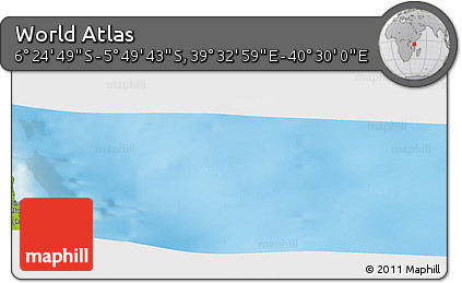 Physical Panoramic Map of the Area around 6° 7' 16" S, 40° 1' 29" E
