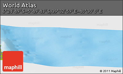 Physical Panoramic Map of the Area around 6° 7' 16" S, 40° 1' 29" E