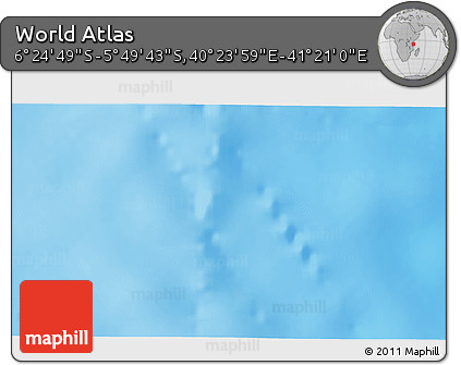 Shaded Relief 3D Map of the Area around 6° 7' 16" S, 40° 52' 30" E
