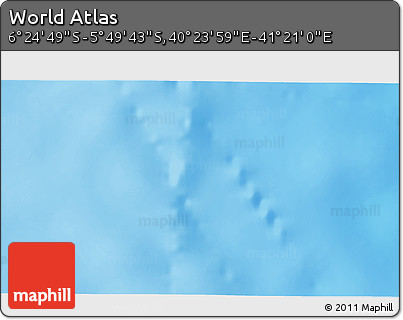 Shaded Relief 3D Map of the Area around 6° 7' 16" S, 40° 52' 30" E