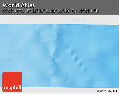 Shaded Relief 3D Map of the Area around 6° 7' 16" S, 40° 52' 30" E