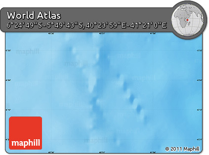 Physical Map of the Area around 6° 7' 16" S, 40° 52' 30" E