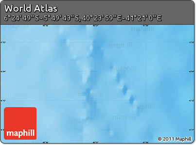 Physical Map of the Area around 6° 7' 16" S, 40° 52' 30" E