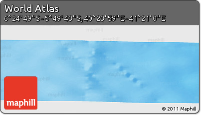 Shaded Relief Panoramic Map of the Area around 6° 7' 16" S, 40° 52' 30" E