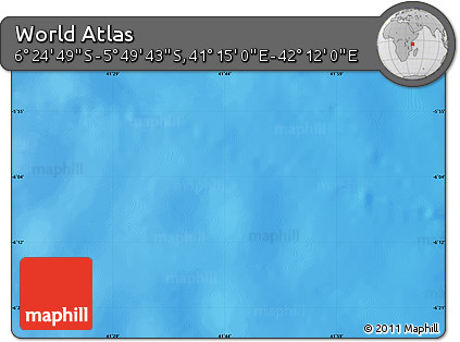 Physical Map of the Area around 6° 7' 16" S, 41° 43' 30" E