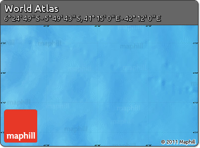 Physical Map of the Area around 6° 7' 16" S, 41° 43' 30" E