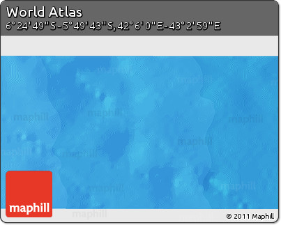 Political 3D Map of the Area around 6° 7' 16" S, 42° 34' 30" E