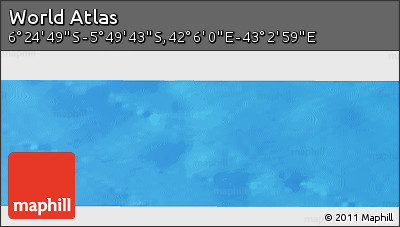 Physical Panoramic Map of the Area around 6° 7' 16" S, 42° 34' 30" E
