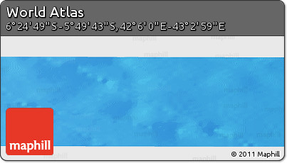 Physical Panoramic Map of the Area around 6° 7' 16" S, 42° 34' 30" E