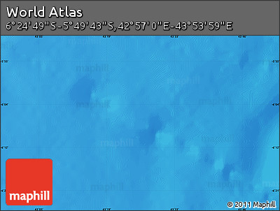 Physical Map of the Area around 6° 7' 16" S, 43° 25' 29" E