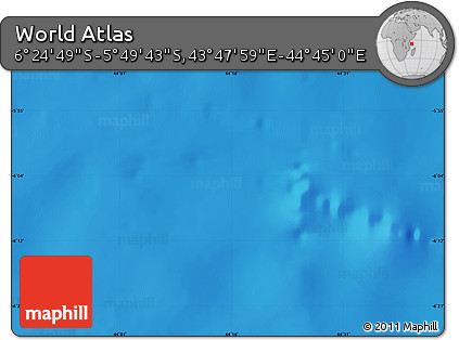 Physical Map of the Area around 6° 7' 16" S, 44° 16' 29" E