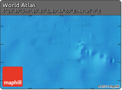 Physical Map of the Area around 6° 7' 16" S, 44° 16' 29" E