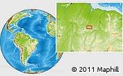 Physical Location Map of the area around 6° 7' 16" S, 44° 58' 30" W