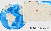 Shaded Relief Location Map of the area around 6° 7' 16" S, 44° 58' 30" W