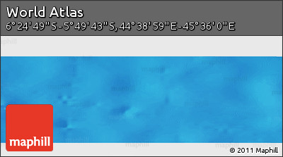 Shaded Relief Panoramic Map of the Area around 6° 7' 16" S, 45° 7' 30" E